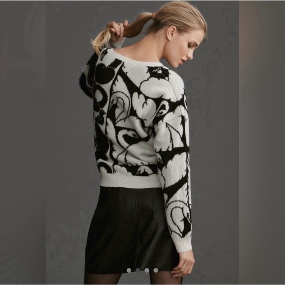 Cecilia Pettersson x Maeve Graphic Swan Sweater 100% Cashmere Size Medium - Picture 3 of 8